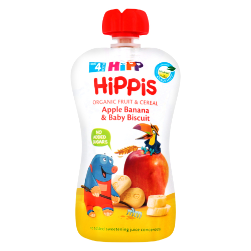 Hippie - pouch apple. banana. with childrens biscuits /4 months+/ 100g 3728/8508