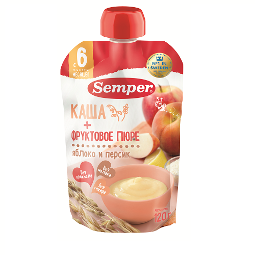 Pouch Porridge Apple Peach 120