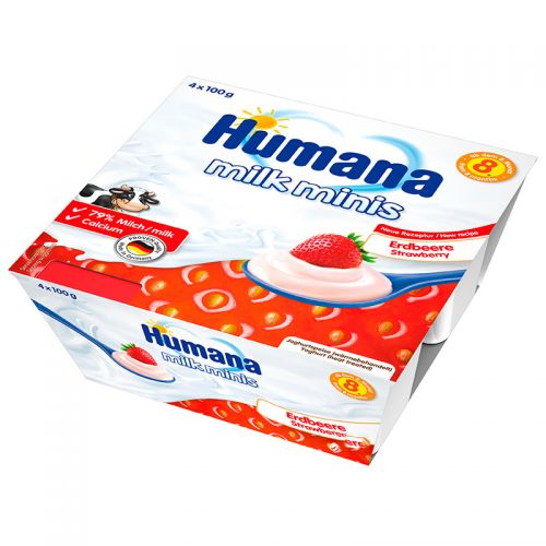 Humana - dessert with strawberry milk /8 months+/ 100g 701152/4421 #1