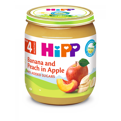 Hippi puree with banana. Peach and apple 125gr