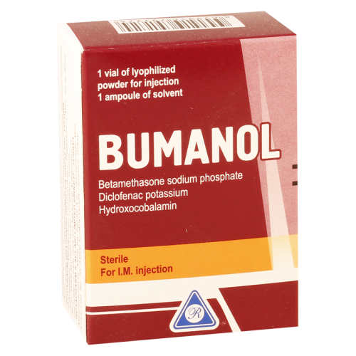 Bumanol lyophilized powder for injection 75mg+2.63mg 3ml in vial #1