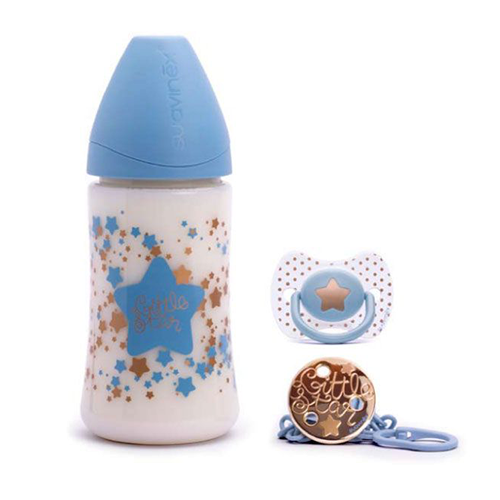 SUAVINEX KIT. BOTTLE 270ML + SOOTHER + HOLDRER BLUE0- /0-4M/ 26192/7992 #1)