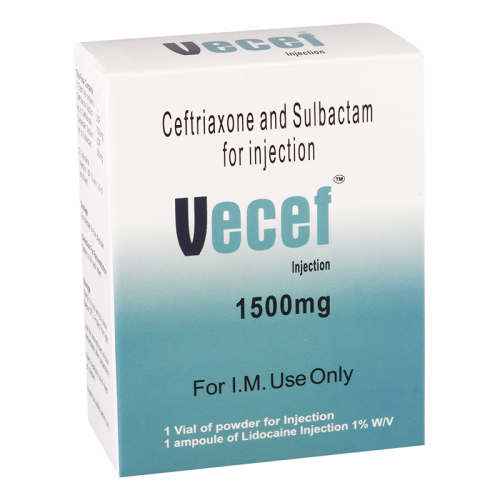 Vecef 1000mg+500mg in vial #1