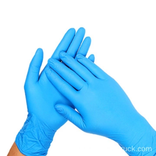 Non-sterile Nitrile Examination Gloves. powder free. finger textured. blue. Size XL'