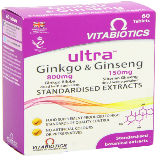 ULTRA GINGKO BILOBA and GINSENG TABS #60