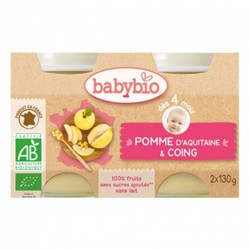 Babybio Confiture - Quince and Apple. 4 m. 130 g x 2