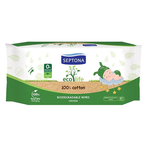 SEPTONA BABY WET WIPES ECO LIFE (100% COTTON) #60