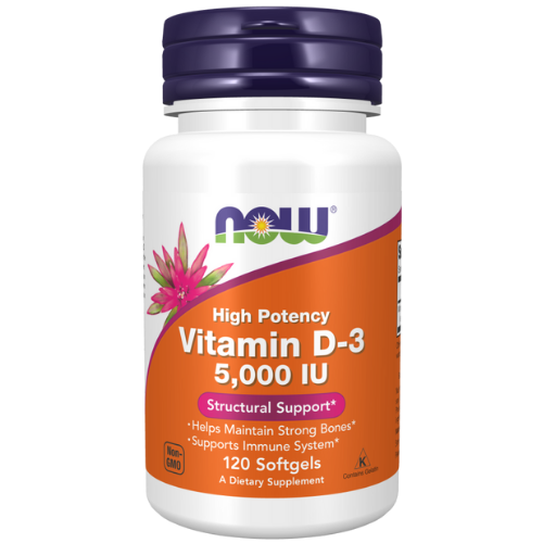 NOW VIT D3 5000 IU SGELS #120