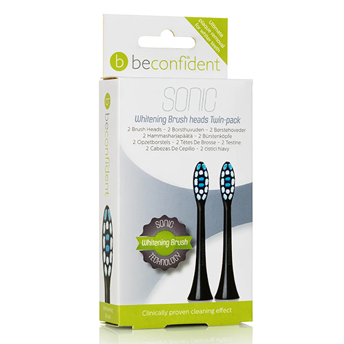 Beconfident Sonic Toothbrush heads 2-pack  Whitening Black