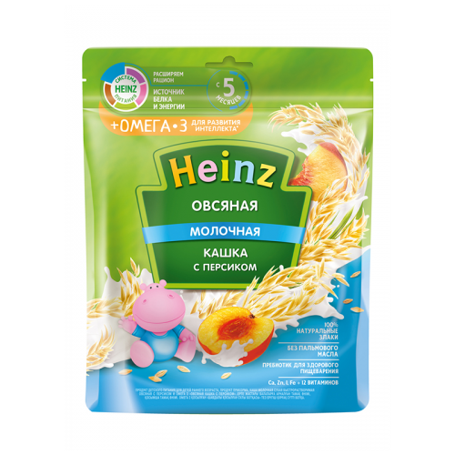 4600689605075 Heinz - porridge with milk oat. peach and omega-3 200g 5075