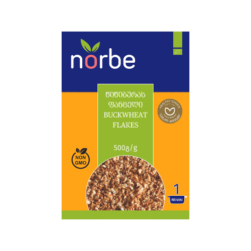 Norbi - porridge buckwheat flakes for quick cooking 500g