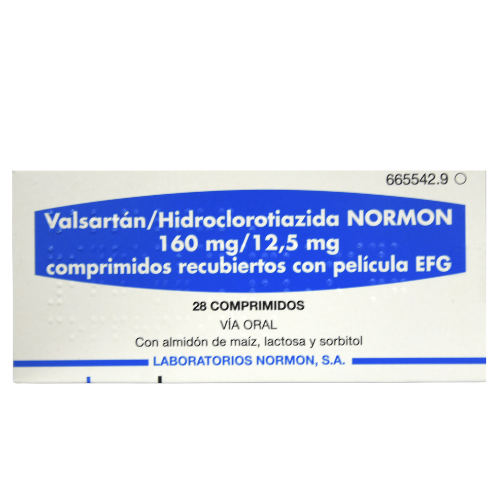 Valsartan+Hidroclorotiazide NORMON 160mg/12.5mg tablets #28