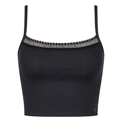 Sloggi - GO Ribbed Crop top. T-shirt. Woman. Black. XL / 10215245 0004/