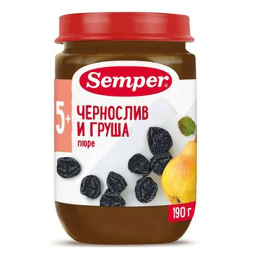 SSemper - puree of black plums and pears 190 g /5 months/ 3197