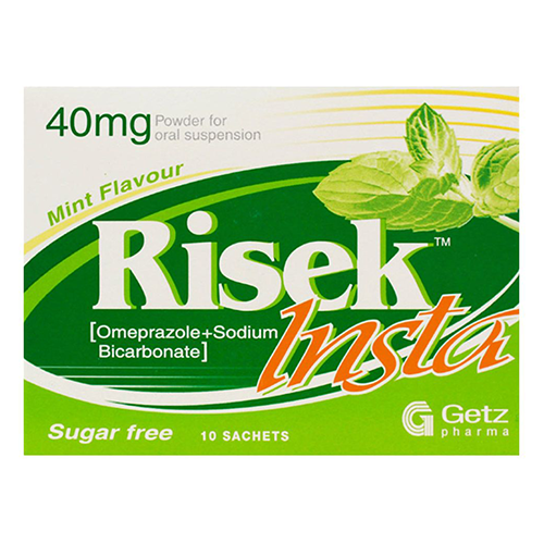 Risek Insta 40mg + 1680mg powder for suspension for oral use sachets №10