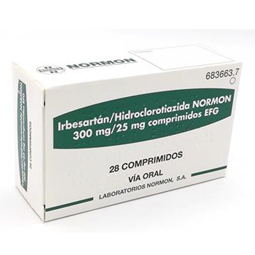 Irbesartan+Hydroclorotiazide NORMON 300mg/12.5mg tablets #28