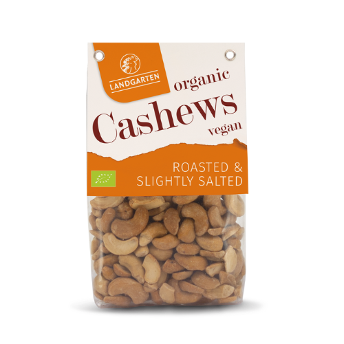 Organic Cashews roasted  slightly salted 160g