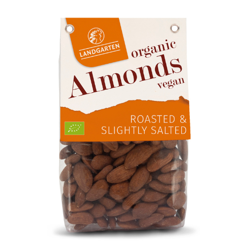 Organic Almonds roasted  slightly salted 160g