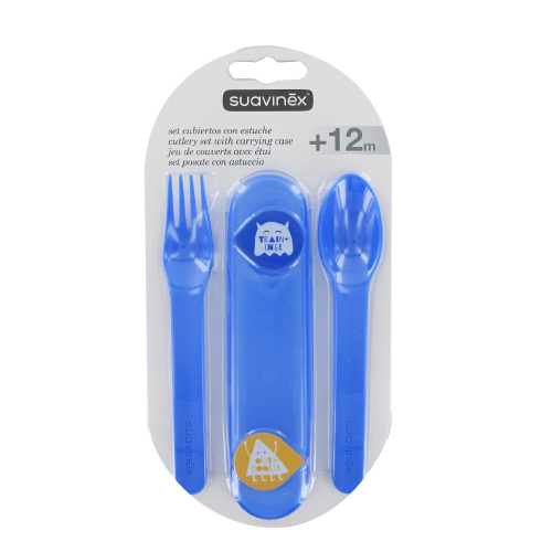 SUAVINEX CUTLERY SET WITH CARRYING CASE 12M+ (0767) BLUE