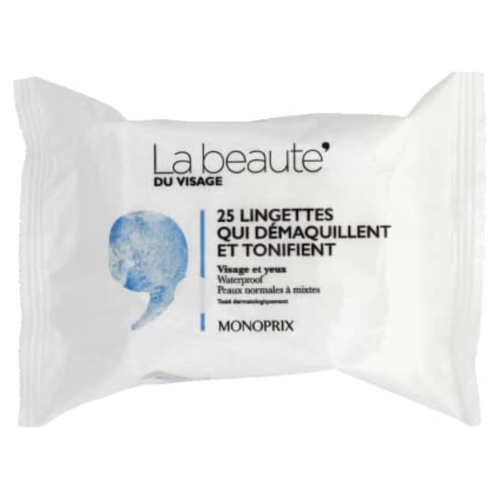 Monoprix La beaut Make-up remover and toner wipes x25.