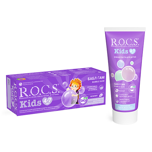 R.O.C.S. Toothpaste Kids 'Bubble Gum' 45g 0876