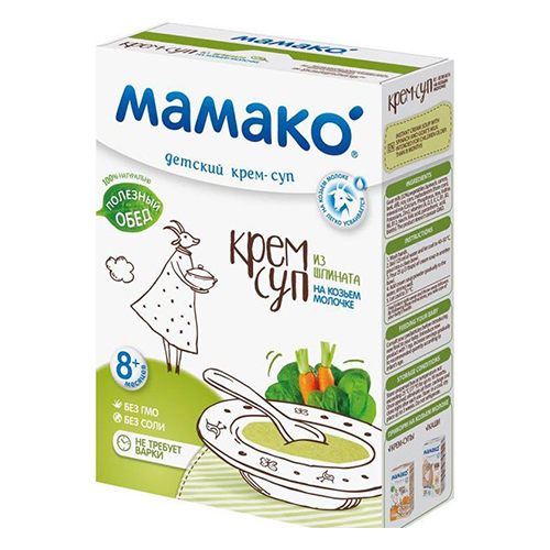 MAMAKO Cream-soup with spinach and goat’smilk 150 g.