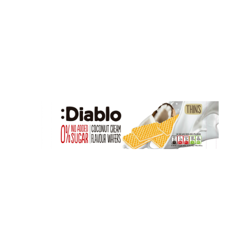 Diablo Wafers Cococnut Flavot 0% sugars added 160 g X26